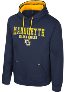 Colosseum Marquette Golden Eagles Mens Navy Blue Charlie Long Sleeve Hoodie