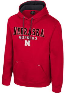 Colosseum Nebraska Cornhuskers Mens Red Charlie Long Sleeve Hoodie