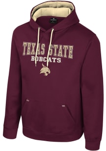 Colosseum Texas State Bobcats Mens Maroon Charlie Long Sleeve Hoodie