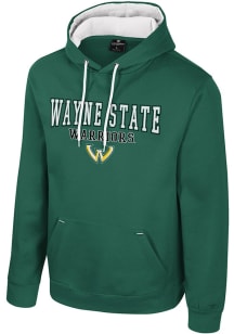 Colosseum Wayne State Warriors Mens Green Charlie Long Sleeve Hoodie