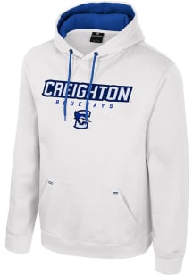 Colosseum Creighton Bluejays Mens White Charlie Long Sleeve Hoodie