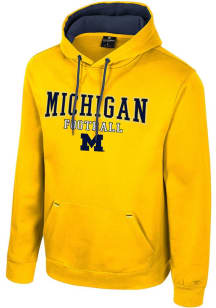Colosseum Michigan Wolverines Mens Yellow Charlie GCC Football Long Sleeve Hoodie
