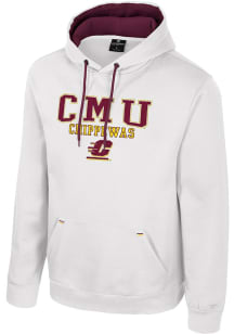 Colosseum Central Michigan Chippewas Mens White Charlie Long Sleeve Hoodie