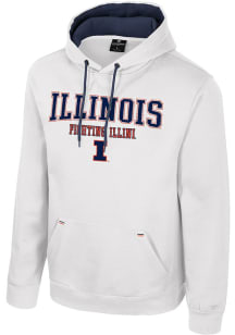 Colosseum Illinois Fighting Illini Mens White Charlie Long Sleeve Hoodie