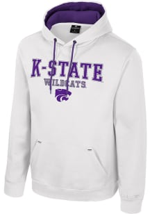 Colosseum K-State Wildcats Mens White Charlie Long Sleeve Hoodie
