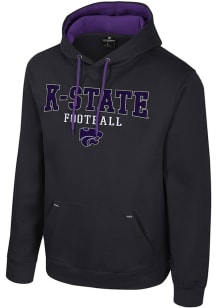 Colosseum K-State Wildcats Mens Black Charlie Long Sleeve Hoodie