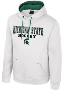 Colosseum Michigan State Spartans Mens White Charlie GCC Hockey Long Sleeve Hoodie