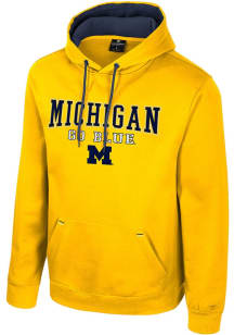 Colosseum Michigan Wolverines Mens Yellow Charlie Long Sleeve Hoodie
