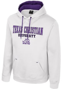 Colosseum TCU Horned Frogs Mens White Charlie Long Sleeve Hoodie
