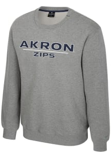 Colosseum Akron Zips Mens Grey Charlie Long Sleeve Crew Sweatshirt