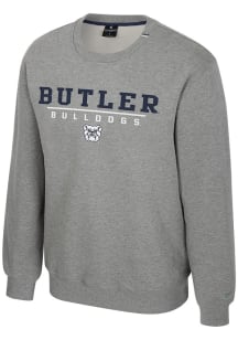 Colosseum Butler Bulldogs Mens Grey Charlie Long Sleeve Crew Sweatshirt