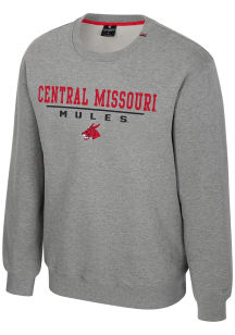 Colosseum Central Missouri Mules Mens Grey Charlie Long Sleeve Crew Sweatshirt