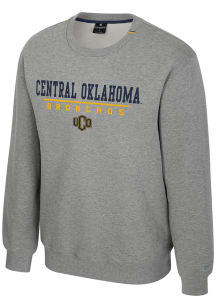 Colosseum Central Oklahoma Bronchos Mens Grey Charlie Long Sleeve Crew Sweatshirt