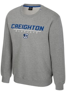 Colosseum Creighton Bluejays Mens Grey Charlie Long Sleeve Crew Sweatshirt