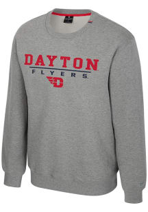 Colosseum Dayton Flyers Mens Grey Charlie Long Sleeve Crew Sweatshirt