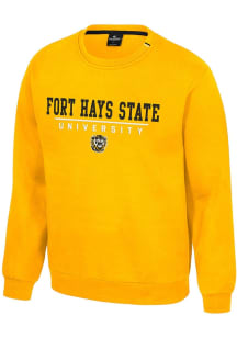 Colosseum Fort Hays State Tigers Mens Gold Charlie Long Sleeve Crew Sweatshirt