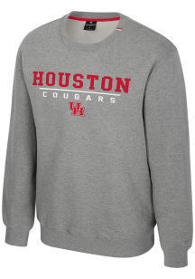 Colosseum Houston Cougars Mens Grey Charlie Long Sleeve Crew Sweatshirt