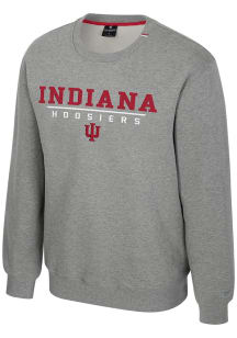 Colosseum Indiana Hoosiers Mens Grey Charlie Long Sleeve Crew Sweatshirt