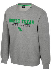 Colosseum North Texas Mean Green Mens Grey Charlie Long Sleeve Crew Sweatshirt