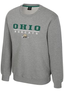 Colosseum Ohio Bobcats Mens Grey Charlie Long Sleeve Crew Sweatshirt