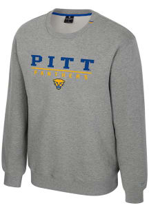 Colosseum Pitt Panthers Mens Grey Charlie Long Sleeve Crew Sweatshirt