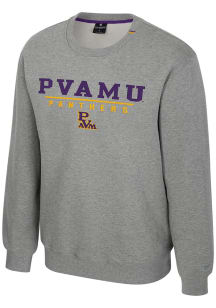 Colosseum Prairie View A&M Panthers Mens Grey Charlie Long Sleeve Crew Sweatshirt