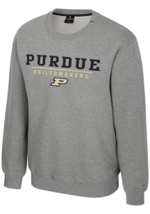 Colosseum Purdue Boilermakers Mens Grey Charlie Long Sleeve Crew Sweatshirt