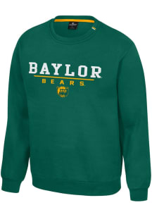 Colosseum Baylor Bears Mens Green Charlie Long Sleeve Crew Sweatshirt