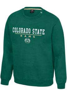 Colosseum Colorado State Rams Mens Green Charlie Long Sleeve Crew Sweatshirt