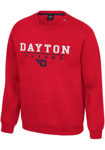 Colosseum Dayton Flyers Mens Red Charlie Long Sleeve Crew Sweatshirt