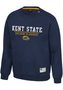 Colosseum Kent State Golden Flashes Mens Navy Blue Charlie Long Sleeve Crew Sweatshirt