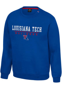 Colosseum Louisiana Tech Bulldogs Mens Blue Charlie Long Sleeve Crew Sweatshirt