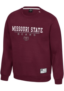 Colosseum Missouri State Bears Mens Maroon Charlie Long Sleeve Crew Sweatshirt