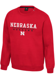 Colosseum Nebraska Cornhuskers Mens Red Charlie Long Sleeve Crew Sweatshirt