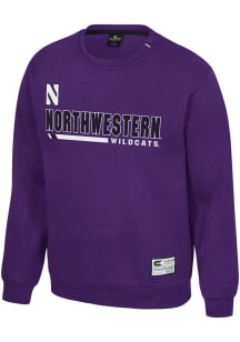 Colosseum Northwestern Wildcats Mens Purple Charlie Long Sleeve Crew Sweatshirt