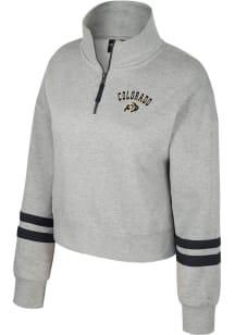 Colosseum Colorado Buffaloes Womens Grey Sage Qtr Zip