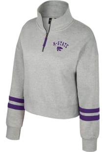Colosseum K-State Wildcats Womens Grey Sage Qtr Zip