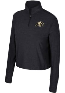 Colosseum Colorado Buffaloes Womens Black Dash Qtr Zip Pullover