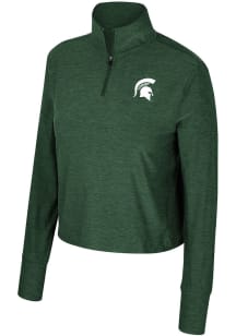 Colosseum Michigan State Spartans Womens Green Dash Qtr Zip Pullover