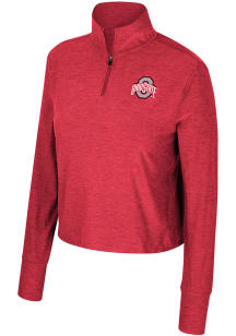 Colosseum Ohio State Buckeyes Womens Red Dash Qtr Zip Pullover