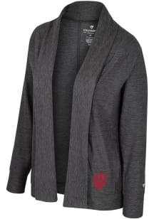Colosseum Indiana Hoosiers Womens Charcoal Dash Long Sleeve Cardigan