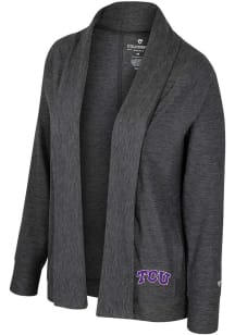 Colosseum TCU Horned Frogs Womens Charcoal Dash Long Sleeve Cardigan