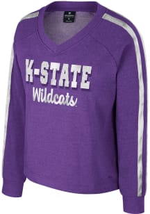 Colosseum K-State Wildcats Womens Purple Treasure Crew Sweatshirt