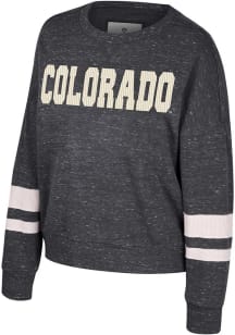 Colosseum Colorado Buffaloes Womens Black Lost City Crew Sweatshirt