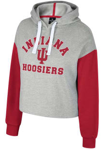 Colosseum Indiana Hoosiers Womens Grey Sage Hooded Sweatshirt