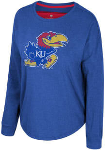 Colosseum Kansas Jayhawks Womens Blue Lovemore Dolman LS Tee