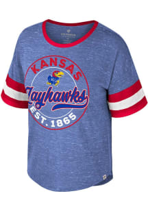 Colosseum Kansas Jayhawks Womens Blue Adventure Short Sleeve T-Shirt