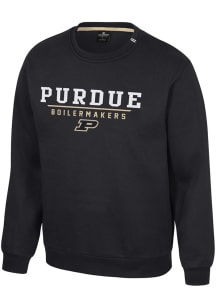 Colosseum Purdue Boilermakers Mens Black Charlie Long Sleeve Crew Sweatshirt