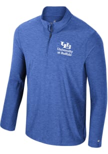 Colosseum Buffalo Bulls Mens Blue Revolution Windshirt Long Sleeve Qtr Zip Pullover
