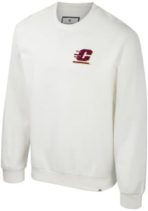 Colosseum Central Michigan Chippewas Mens White Agent Ribbed Long Sleeve Crew Sweatshirt